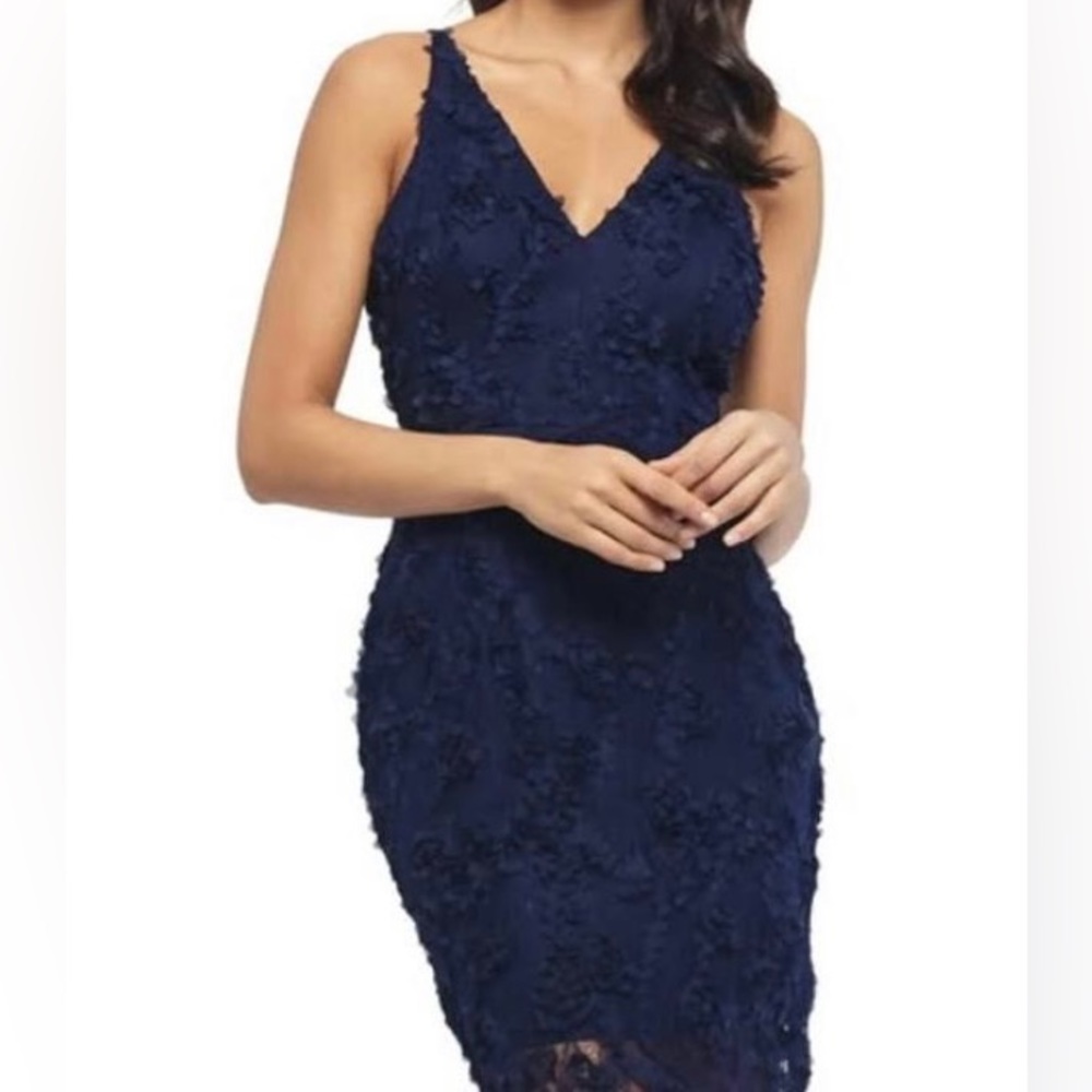 🌟 Xscape navy blue flowery dress